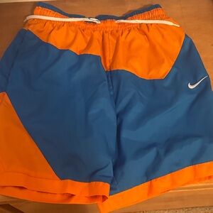 Nike Vibrant Orange and Blue Athletic Shorts